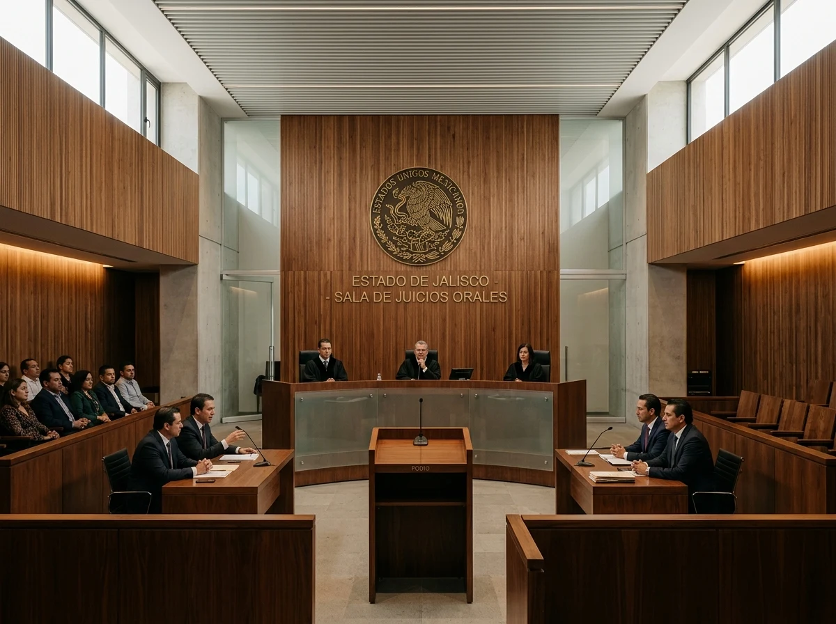 Sala de audiencias y juicios orales del sistema penal acusatorio